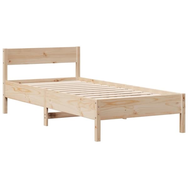 vidaXL Seng med bokhylle uten madrass 75x190 cm heltre furu