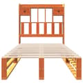 Miniatyrbilde 4 av 11: vidaXL Seng med bokhylle uten madrass voksbrun 75x190 cm heltre furu