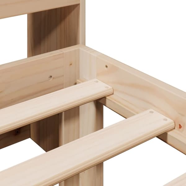 vidaXL Seng med bokhylle uten madrass 75x190 cm heltre furu