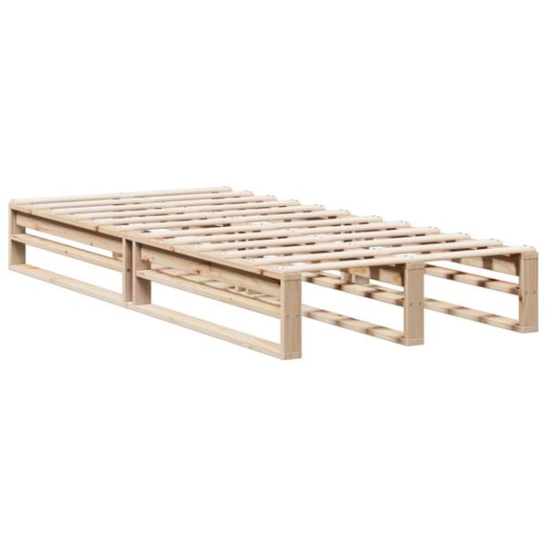 vidaXL Sänky kirjahyllyllä ilman patjaa 75x190 cm täysi mänty