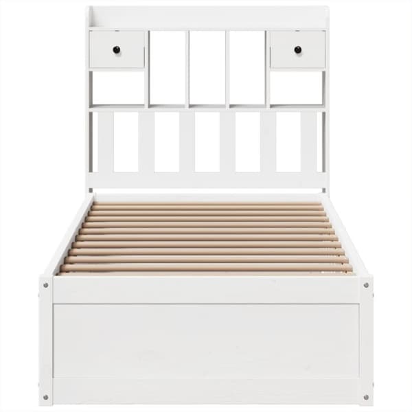 vidaXL sengeramme uden madras 75x190 cm massivt fyrretræ hvid