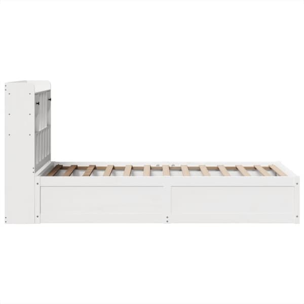 vidaXL sengeramme uden madras 75x190 cm massivt fyrretræ hvid