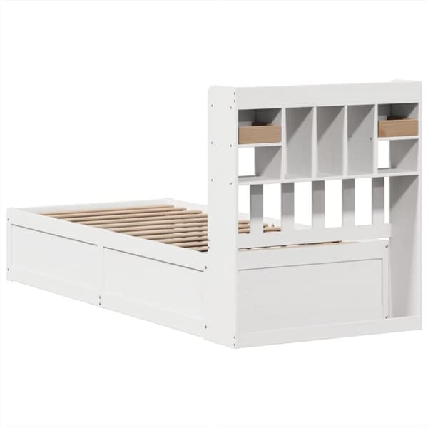 vidaXL sengeramme uden madras 75x190 cm massivt fyrretræ hvid