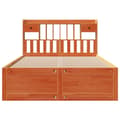 Miniatyrbilde 5 av 11: vidaXL Seng med bokhylle uten madrass voksbrun 140x190 cm heltre furu