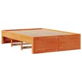 Miniatyrbilde 8 av 11: vidaXL Seng med bokhylle uten madrass voksbrun 140x190 cm heltre furu