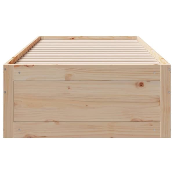 vidaXL Sengeramme uten madrass med skuffer 90x190 cm heltre furu