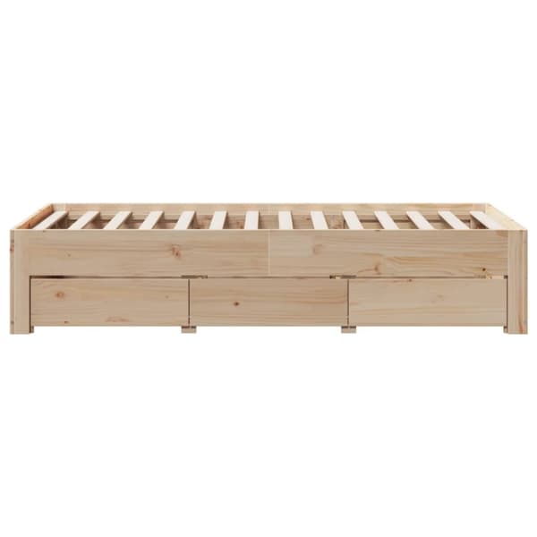 vidaXL Sengeramme uten madrass med skuffer 90x190 cm heltre furu