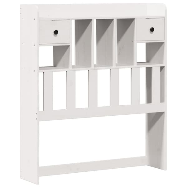 vidaXL Seng med bokhylle uten madrass hvit 75x190 cm heltre furu