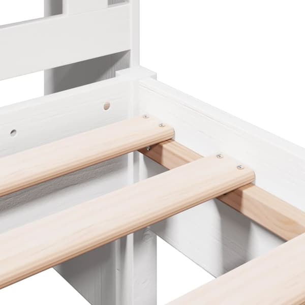 vidaXL Seng med bokhylle uten madrass hvit 75x190 cm heltre furu