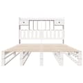 Miniatyrbilde 5 av 11: vidaXL Seng med bokhylle uten madrass hvit 160x200 cm heltre furu