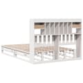 Miniatyrbilde 7 av 11: vidaXL Seng med bokhylle uten madrass hvit 160x200 cm heltre furu
