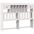 Miniatyrbilde 8 av 11: vidaXL Seng med bokhylle uten madrass hvit 160x200 cm heltre furu