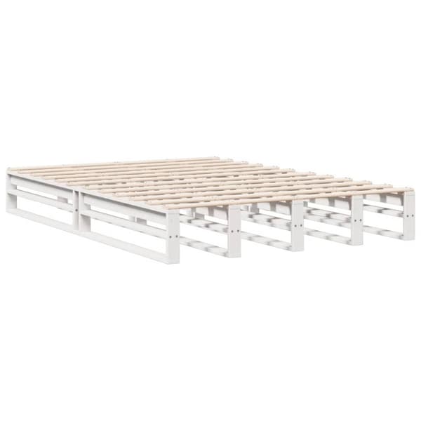 vidaXL Seng med bokhylle uten madrass hvit 160x200 cm heltre furu