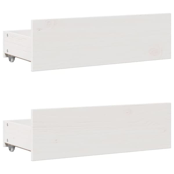 vidaXL Sengeramme uten madrass med skuffer hvit 140x190 cm heltre furu