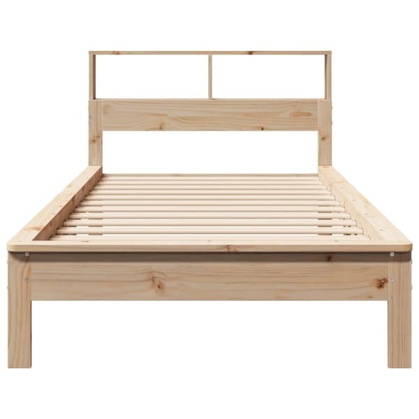 vidaXL Seng med bokhylle uten madrass 75x190 cm heltre furu