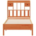 Miniatyrbilde 5 av 11: vidaXL Seng med bokhylle uten madrass voksbrun 75x190 cm heltre furu