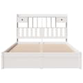 Miniatyrbilde 5 av 11: vidaXL Seng med bokhylle uten madrass hvit 140x190 cm heltre furu