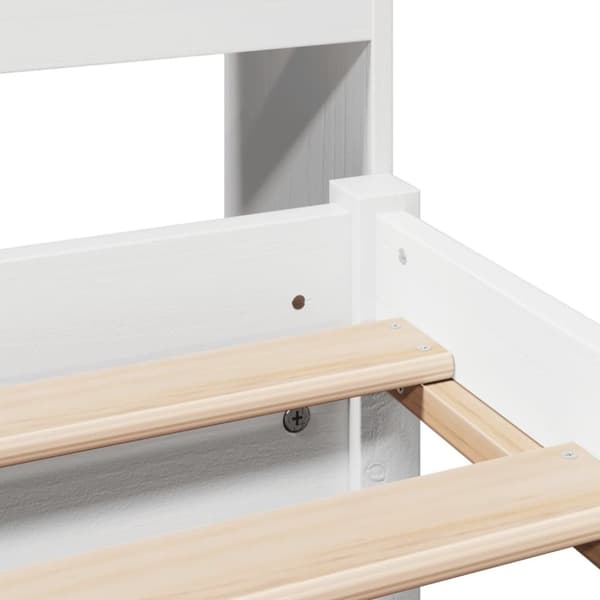 vidaXL Seng med bokhylle uten madrass hvit 140x190 cm heltre furu