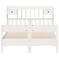 Miniatyrbilde 4 av 11: vidaXL Seng med bokhylle uten madrass hvit 135x190 cm heltre furu