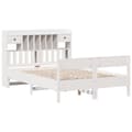 Miniatyrbilde 5 av 11: vidaXL Seng med bokhylle uten madrass hvit 135x190 cm heltre furu