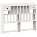 Miniatyrbilde 8 av 11: vidaXL Seng med bokhylle uten madrass hvit 135x190 cm heltre furu