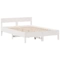 Miniatyrbilde 9 av 11: vidaXL Seng med bokhylle uten madrass hvit 135x190 cm heltre furu