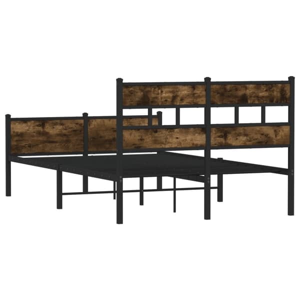 vidaXL Sengeramme uten madrass røkt eik 120x200 cm konstruert tre