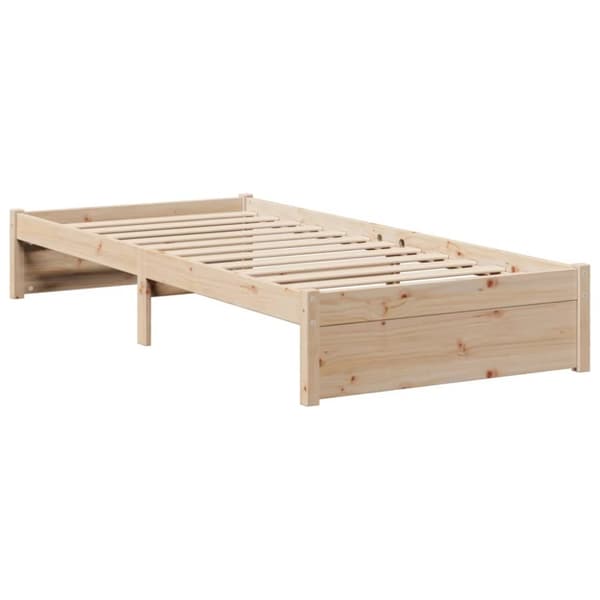 vidaXL Sänky kirjahyllyllä ilman patjaa 90x190 cm täysi mänty