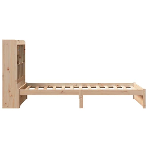 vidaXL Sänky kirjahyllyllä ilman patjaa 90x190 cm täysi mänty