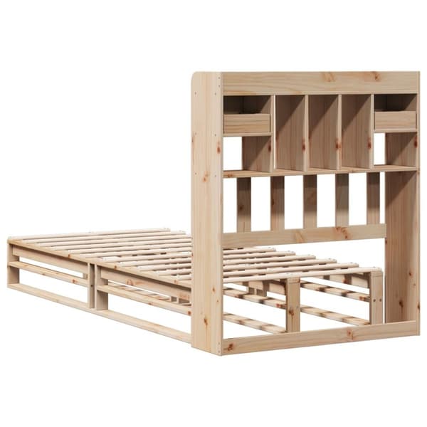 vidaXL seng med reol uden madras 90x200 cm massivt fyrretræ