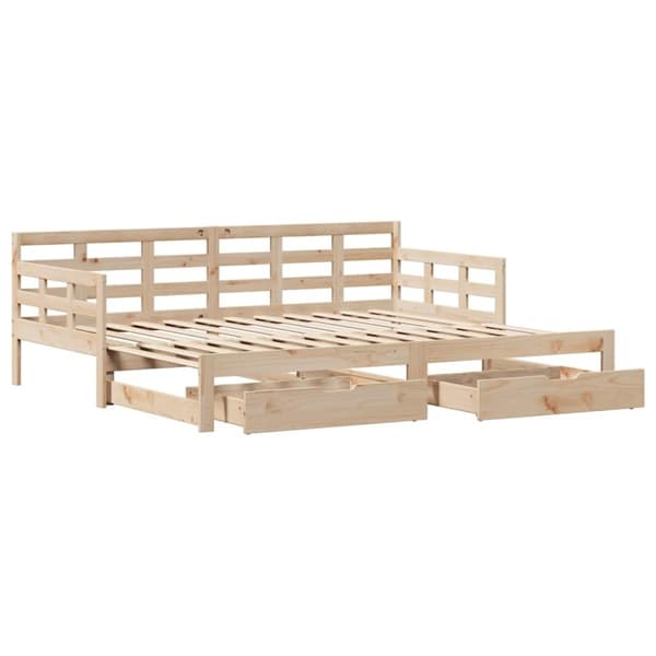 vidaXL daybed med udtræk og skuffer uden madras 90x190 cm