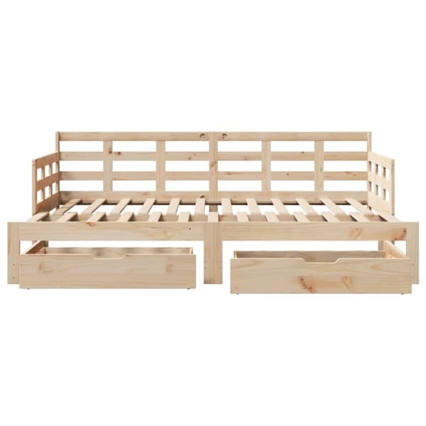 vidaXL daybed med udtræk og skuffer uden madras 90x190 cm