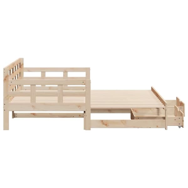 vidaXL daybed med udtræk og skuffer uden madras 90x190 cm