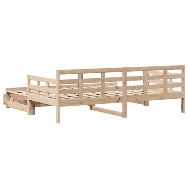 vidaXL daybed med udtræk og skuffer uden madras 90x190 cm