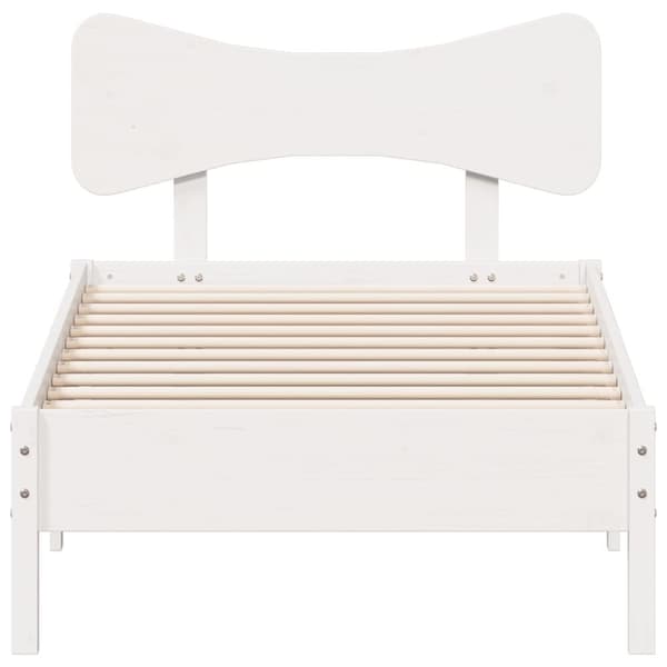 vidaXL Sängram utan madrass vit 90x200 cm massiv furu