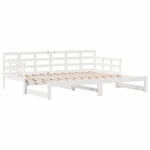 vidaXL daybed med udtræk og skuffer uden madras 90x190 cm hvid