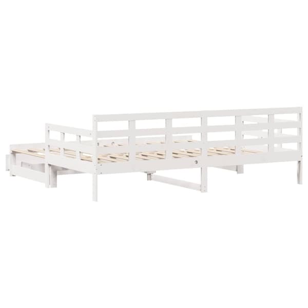 vidaXL daybed med udtræk og skuffer uden madras 90x190 cm hvid