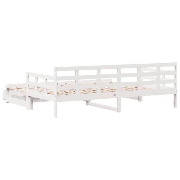 vidaXL Dagbädd utdragbar med lådor utan madrass vit 90x190 cm