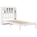 Miniatyrbilde 4 av 11: vidaXL Seng med bokhylle uten madrass hvit 75x190 cm heltre furu