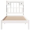 Miniatyrbilde 5 av 11: vidaXL Seng med bokhylle uten madrass hvit 75x190 cm heltre furu