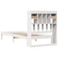Miniatyrbilde 9 av 11: vidaXL Seng med bokhylle uten madrass hvit 75x190 cm heltre furu