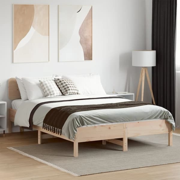 vidaXL sengeramme uden madras 120x190 cm massivt fyrretræ