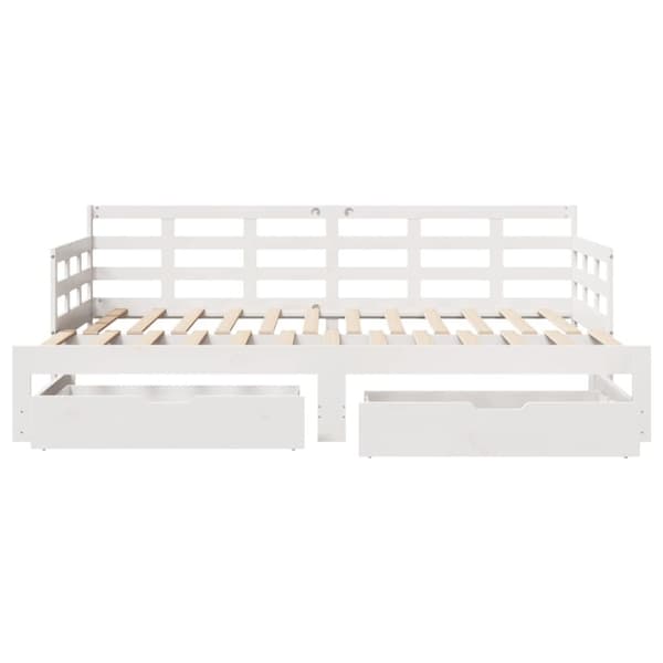 vidaXL daybed med udtræk og skuffer uden madras 80x200 cm hvid
