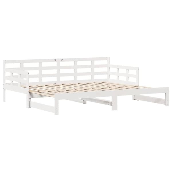 vidaXL Vuodesohva rullilla ja laatikoilla ei patjaa valkoinen 80x200cm