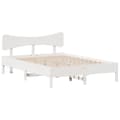 Miniatyrbilde 4 av 11: vidaXL Sengeramme uten madrass hvit 140x200 cm heltre furu