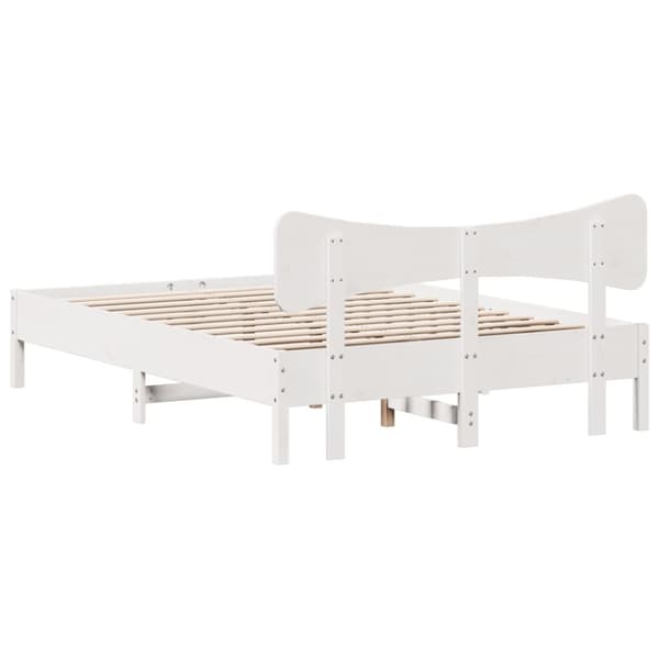 vidaXL Sengeramme uten madrass hvit 140x200 cm heltre furu