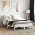 Miniatyrbilde 2 av 11: vidaXL Sengeramme uten madrass hvit 140x200 cm heltre furu