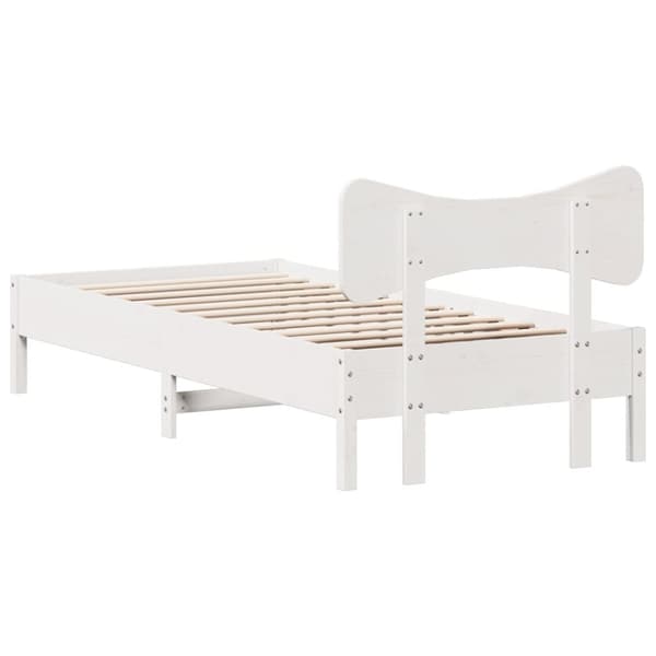 vidaXL sengeramme uden madras 90x200 cm massivt fyrretræ hvid