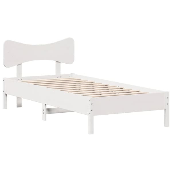 vidaXL Sängynrunko ilman patjaa päädyllä 75x190 cm täysi mänty