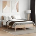 Miniatyrbilde 4 av 11: vidaXL Sengeramme uten madrass hvit 135x190 cm heltre furu